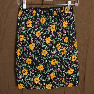 Vintage Floral Mini Pencil Skirt XS